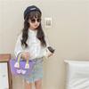 Nuevo bolso coreano para bebé, mini cesta, bolso tejido, conejo de dibujos animados, niña, primavera, viaje, bolsa para snacks