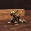 Latão Esportes Kung Fu Pequeno Monge Estética Chinesa Artesanato Criativo Ornamentos de Latão Monge Kung Fu Pequenos Ornamentos