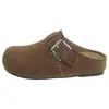 Moda Otoño 2026: Sandalias de slip-on elegantes, fáciles de usar, con suela gruesa y detalles de hebilla, diseño interior que aumenta la altura y estilo de punta cerrada para mujer