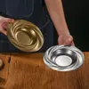 Fábrica Pode Personalizar Criativo Retrô Aço Inoxidável Prato Redondo Prato de Louça Prato com Padrão de Renda Prato para Massa Prato Fundo para Acampamento Prato de Salada