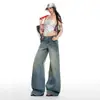 OOTD do 26º Dia!|Jeans de Moda Feito à Mão Revestido, Lavado e Tingido, de Cintura Baixa, Corte Reto Vintage