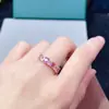 Anillo tesoro azul pálido natural gema de alta calidad plata 925 incrustado exquisito Joker fila pequeña anillo anillo femenino en vivo venta al por mayor