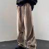 Pantalona casual de veludo cotelê com pingente de paraquedas, calça reta masculina de outono e inverno, marca de moda retro americana, calça reta com caimento