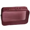 Bolsa Portátil de Almacenamiento Cosmético para Viaje Bolsa de Artículos de Tocador Transparente de Gran Capacidad Bolsa Pequeña de Maquillaje Bolsa de Maquillaje de Malla de Nylon