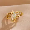 Anillo de circón de moda europea y americana personalizado joyería exquisita micro-incrustada Anillo de lazo AliExpress Adornos para la mano de mujer