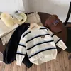 Venta de Liquidación Sin Devoluciones ni Cambios 15 YuanMai Bao Suéter Rayado para Niños Camisa de Algodón Bordada
