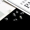 Pingente de Vidro em Forma de Gota de Água Cortado em Diamante com Furo Lateral Cristais Soltos Acessórios para Roupas Broche Decorativo Antigo em Estoque