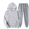 Conjunto de Moletom Masculino Relaxado 2025 Transfronteiriço, Cor Sólida, Roupa Esportiva Casual Tendência