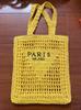 Bolso Bandolera Cuadrado de Moda Ps Bolso Tejido con Calados de Malla Bolso de Playa de Verano con Gran Capacidad Bolso de Vacaciones para Mujer