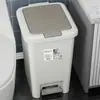 Papelera grande de pedal con tapa para uso doméstico, adecuada para baño, dormitorio, cocina, sala de estar y inodoro
