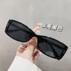 Óculos de Sol Moda Oval Retro Novo Transfronteiriço 2025 Europeu e Americano Estilosos Quadrados de Metal Decorativos Ins para Mulheres