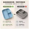 Nueva lonchera de silicona para microondas, horno, calefacción, conservación de alimentos frescos, compartimento de almacenamiento, protección del medio ambiente, lonchera para estudiantes, lonchera de tres