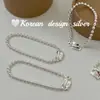 Corea del Sur Dongdaemun Joyería Brillante de Plata Plata de Ley S925 Cuadrado Marca Inglesa Pulsera de Cuentas Redondas Diseño de Nicho Diario Combinable con Todo