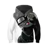 2018 Comercio Exterior Europeo y Americano Sudadera de Bolsillo con Estampado de Sombra Huo 3D Hermosa Wei Yi Moda para Hombre Sombrero Wei Yi