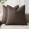 2026 Primavera/Verano Amazon Estilo Bohemio Algodón Lavado Ala Ancha Color Sólido Funda de Cojín para Sala de Estar Sofá y Dormitorio