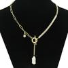 Collar corto de cadena roja de metal de moda europea y americana, gargantilla de cadena de clavícula en forma de Y con temperamento, cadena de cuello moderna para mujer