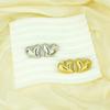 Europa e Estados Unidos transfronteiriços ins rede de celebridades moda textura 18k ouro aço inoxidável combinação de cores dourado e prateado brincos exagerados em forma de coração de amor femininos