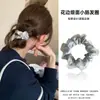 Scrunchie de Cetim Plissado Cor Sólida de Alta Qualidade Estilo Coreano, Elástico Elegante de Alta Elasticidade para Rabo de Cavalo, Corda de Cabelo Simples Elástica