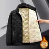 Casaco de Inverno Masculino com Veludo Extra Espessado Lã de Cordeiro Solto Tamanho Grande Gola Alta Confortável Quente Jaqueta Roupa Masculina