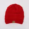 Gorro de punto para coleta de otoño e invierno al por mayor gorro de lana cálido con terciopelo venta directa gorro de luna simple para mujer gorro de cúpula