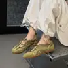 Zapatos de entrenamiento alemanes estilo ballet con correa cruzada y punta redonda retro, nuevo modelo 2026, zapatos casuales planos Mary Jane transpirables calados