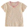 Camiseta de Manga Corta para Niñas Verano Top de Algodón Puro para Niños Algodón de Bambú Fino Transpirable Manga Media Vestido de Verano para Niñas