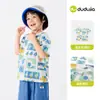 [100% Algodão] Camiseta Infantil de Manga Curta 100% Algodão Dudu para Meninos e Meninas, Roupa de Bebê, Estilo Leve da Moda para o Verão