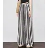 Pantalones de pierna ancha a rayas blancas y negras, pantalones largos de moda para mujer, nuevo estilo verano 2026, pantalones casuales elegantes y que estilizan