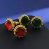 Pendientes Retro Redondos de Alta Gama con Piedras Artificiales Cepilladas, Estilo Antiguo No Descolorables Chapados en Oro Real Pendientes de Nicho Pendientes