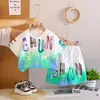 Conjunto de Verão Novo de Manga Curta para Crianças de Comércio Exterior, Roupa de Verão da Moda, Conjunto de Duas Peças com Manga Curta e Shorts, Tendência, Venda Direta do Fabricante