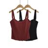 6109-25 Corsé busto francés desmontable con tirantes espina de pescado camisola modeladora de cintura para mujer
