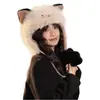Nuevo Sombrero de Invierno para Mujer, Felpudo, Caliente, Forro Polar, Espeso, con Orejas de Gato Lindas, Sombrero Lei Feng para Montar