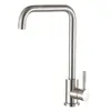 Grifo para fregadero de cocina de acero inoxidable SUS304 cepillado, giratorio, para agua fría y caliente, directo de fábrica