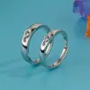 Anillos de pareja para hombres y mujeres nudo nudo de corazón apertura de amor anillo de pareja anillo de ajuste de apertura explosiones europeas y americanas
