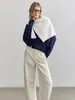 Raff estilo similar 100% lana de oveja tejido de ochos cuello redondo jersey sin costuras una pieza suéter de lana suéter mujer otoño invierno