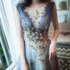 Elegante Vestido Largo de Noche para Mujer 2026 Nuevo Estilo de Verano para Banquetes, Reuniones Anuales y Anfitrionas