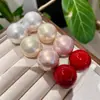 Brincos de Pérola Coloridos Vintage Que Deixam o Rosto Menor, com Toque de Luxo, Estilo Único de Hong Kong, Brincos de Contas Coloridas Simples e Elegantes para Mulheres