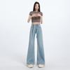 Pantalones de primavera 2025 elásticos micro acampanados moda chicas calientes jeans para mujer pantalones alargadores para mujer chenilla