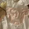 Estilo Japonês Estilo Bonito e Fresco Pequeno Floral Simples Orelha de Madeira Feminina Virilha de Algodão Estudante Estilo Doce Roupa Interior Respirável Confortável