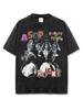 Camiseta de manga corta con estampado de A USD AP Rocky de hip hop americano transfronteriza, manga larga lavada, holgada, con capucha pesada para hombre