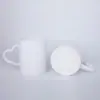 Mango con forma de corazón para transferencia de calor, taza en blanco con forma de corazón, taza blanca, taza recubierta, taza de cerámica de 11 oz, venta al por mayor de consumibles