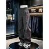 Calça Casual Americana Listrada Outono/Inverno para Homem 2026 Cor Blocada ao Ar Livre Esportiva Solta de Perna Reta Tendência Marca Calça Longa