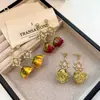 Aretes de Flor Originales para Mujer, Aretes de Flor con Borla Exagerada Micro-pavimentados con Circonita, Versátiles Aretes Largos de Rosa