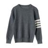 Suéter de cachemira estilo universitario para niños y niñas, otoño e invierno, nuevo suéter simple de cuello redondo a rayas de manga larga, moda