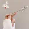 Grampo elegante e versátil de ginkgo para cabelos finos, grampo em U de nicho para a parte de trás da cabeça, grampo em forma de crescente