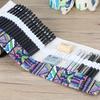 Estuche para lápices con cortina enrollable de 36 y 48 agujeros para uso diario, lienzo artístico plegable de color, estilo étnico creativo