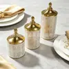 Frasco de almacenamiento estilo europeoFrasco de almacenamiento de lujo ligeroFrasco para té, snacks, dulcesFrasco de plástico sellado