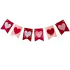 Sé Mía Amor Xoxo Banderín con Forma de Corazón Decoración de Habitación de Boda Escena de Propuesta Bandera Colgante del Día de San Valentín