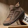 Sapatos Casuais Masculinos Costurados à Mão Sapatos de Couro Respiráveis de Cano Médio para Uso Externo Sapatos Masculinos com Cadarço Tendência Sapatos para Trabalho
