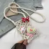 Bolsa Cruzada Pequeña Nueva Primavera 2025 Bolsa para Teléfono Móvil Simple de Nicho Lana Hecha a Mano Ganchillo Tejida Bolsa Terminada
